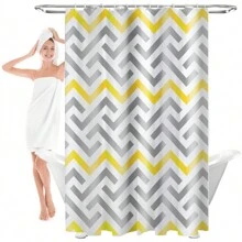 ¡PRECIO DE MANUFACTURA! Cortina De Baño  con estampados de rayas Impermeable Antihongo 180*180cm + 12 ganchos - Multicolor - Ver 1