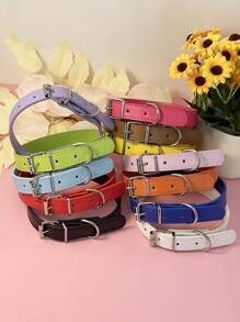 Pet Supplies For Medium And Small Dogs, Punk Style Pu Leather Multicolor Dog Collar - Hot Pink - View 8