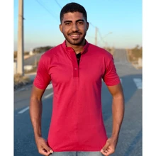 Men Polo Shirts - Red and White - View 5