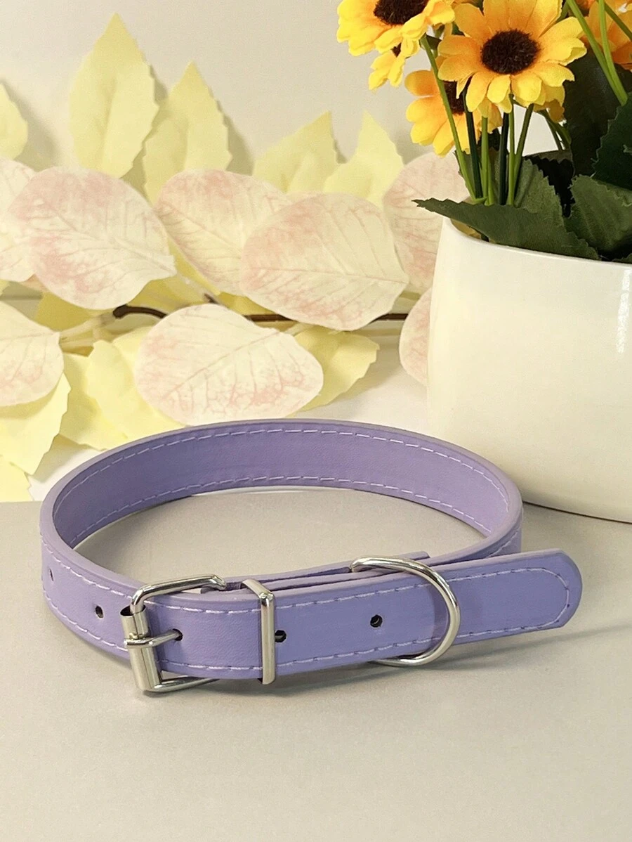 Pet Supplies Punk Style Multi-Color Pu Leather Collar For Medium & Small Dogs - Mauve Purple - View 1