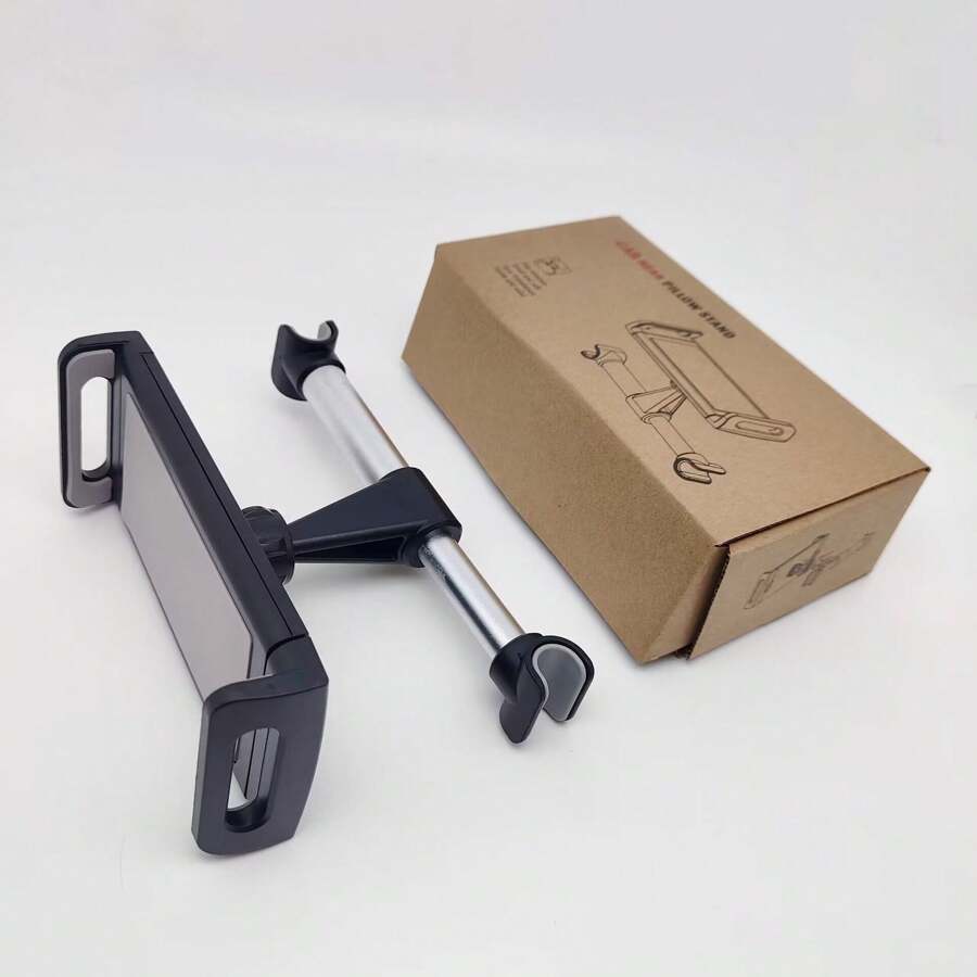 Car Phone Holder, Back Seat Headrest Mount For Entertainment, Compatible With Mobile Phone & Tablet, 360° Rotating - Black - View 1