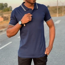Men Polo Shirts - xanh và đen - Xem 3