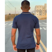 Men Polo Shirts - xanh và đen - Xem 2