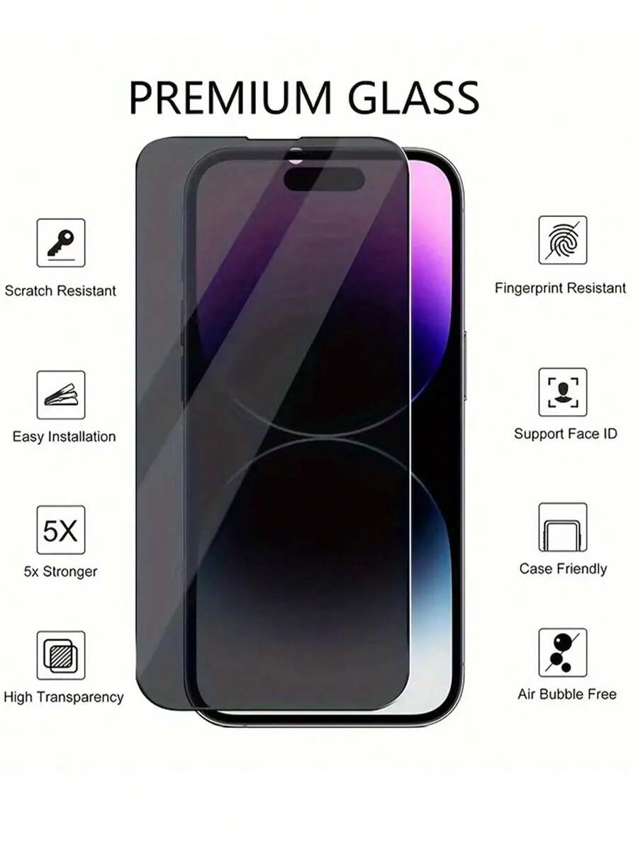 2 Packs Privacy Screen Protector For IPhone 15 14 13 Pro Max+ 2 Pack