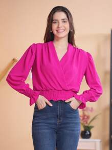 Women Tops - 玫瑰紅 - 查看 1