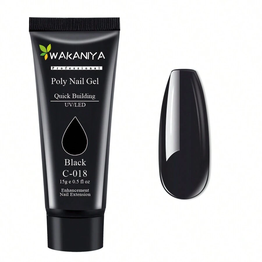 萬聖節能選擇10種顏色的聚合甲基凝膠甲片,適合初學者和專業甲凝膠甲片,家居diy美甲設計 - 黑色 - 查看 1