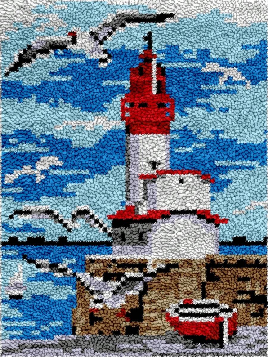 Rug Making Latch Hooking Kit Seaside Lighthouse SHEIN USA