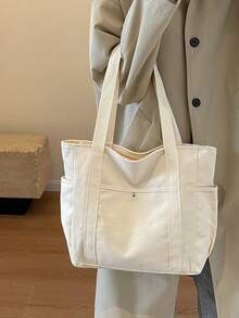 Fashionable Canvas Tote Bag For All Occasions - Beige - View 10