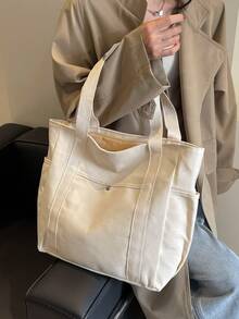 Fashionable Canvas Tote Bag For All Occasions - Beige - View 9