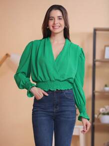 Women Tops - 綠色 - 查看 1