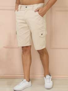 Men Denim Shorts - Màu be - Xem 1