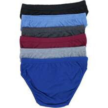 Men's Pack Of 6 Bikini Briefs Casual Stretch Ultra Soft Breathable Underwear - 6 件裝 深色什錦 - 查看 3