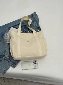 Fashionable Canvas Tote Bag For All Occasions - Beige - View 4
