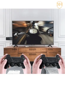 XH Consola de Juegos M8 Retro Inalámbrica 64G,más de 10000 Juegos Integrados, Salida  TV Videojuegos, con Controladores Inalámbricos Duales de 2.4 G - Multicolor - Ver 5