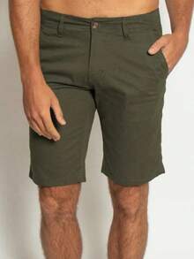 Men Denim Shorts - 綠色 - 查看 2
