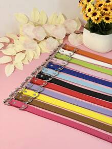 寵物用品朋克風格pu多色狗項圈,中小狗適用 - 寶藍色 - 查看 4