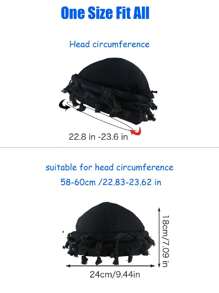 男士复古流苏头带、扭纹头巾、帽子、个性护发扭尾帽万圣节 - 黑色 - 查看 8