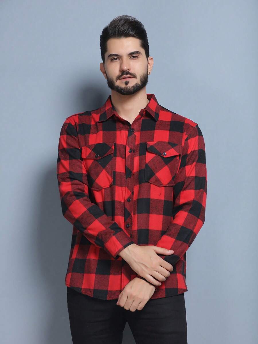 Men Shirts - สีแดง - ดู 1