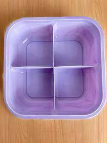 TUPPER/CONTENEDOR PARA COMIDA, FRUTA, ENSALADA, 4 DIVISIONES. - Morado - Ver 2