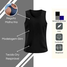 Kit 2 Camiseta Masculina Dry fit Básica Regata Malha Poliester Confortável para Treinos Academia Corrida Elastano e Ajustável