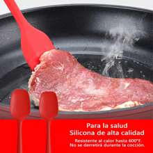 Juego de Espátulas de silicona de 10 piezas, Utensilios de cocina de silicona, Espátula de goma resistente al calor, diseño de una pieza con núcleo de acero inoxidable, espátulas de cocina para utensilios de cocina antiadherentes, No Tóxicos sin BPA para Cocinar Hornear y Mezclar (Rojo) - Rojo - Ver 2