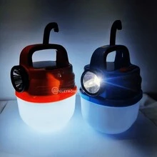 Lanterna Solar Lâmpada De Acampamento Holofote Emergência Multifuncional 6 Leds Luz Frontal E Lateral HBV70 - Azul - Visão 8