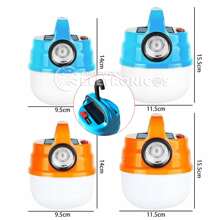 Lanterna Solar Lâmpada De Acampamento Holofote Emergência Multifuncional 6 Leds Luz Frontal E Lateral HBV70 - Azul - Visão 4