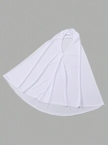 1 件女士头巾，即时实用头巾，覆盖肩膀，适合日常佩戴，纯色，适合罩袍、Shayla、Tudong，即时长款 Khimar 头巾透气帽 - 純色方便頭巾 - 查看 6