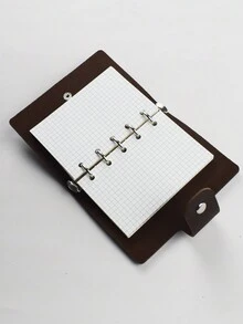 Vintage Planning Notebook With Grid/Dot Paper - Coffee Brown - View 5