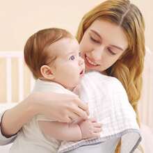 6 piezas de paños para eructar bebés de gasa de seis capas de color aleatorio / paños para escupir recién nacidos / toallas de leche / saliva antidesbordamiento para bebés 25cmx50cm - Cabello mixto multicolor (paquete de 6) - Ver 9