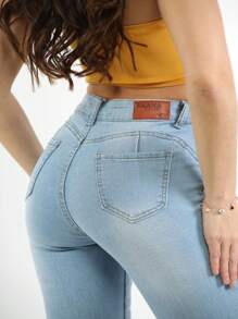 Jeans Dama Pantalones Mujer Mezclilla Stretch Sexy Jeans Jeans para Mujer Pantalón De Mezclilla para Dama - Azul lavado medio - Ver 9