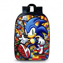Mochila Pequena Pré-escolar Ouriço Azul Colorido Desenho Animado Promoção
