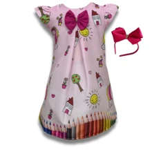 Young Girls Dresses - Màu Hồng baby - Xem 1