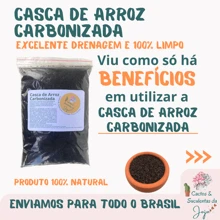 2 Litros Casca de Arroz Carbonizado Substrato para Forração Drenagem Proteção Aeração do Solo Cactos Suculentas Rosa do Deserto - Preto - Visão 6