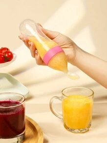 1pc 90ml Baby Milk Bottle Baby Food Feeder With Silicone Spoon, Perfect For Daily Or Outdoor Use, Comes With A Storage Box For Dustproof And Hygiene, Packed In Pp Box