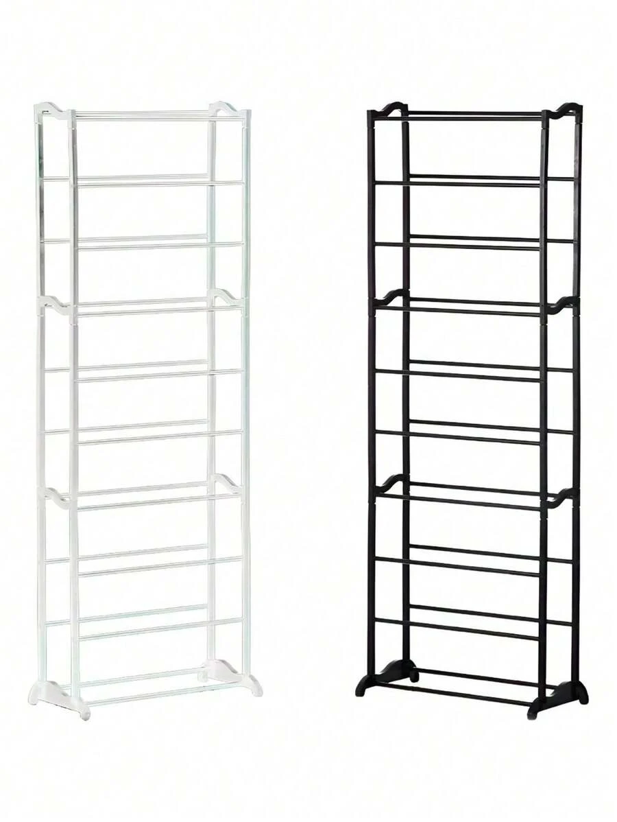 Sapateira Vertical Inox Luxo 20 pares de 10 andores 50x16x140 cm - Preto - Visão 1