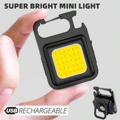 Easypie Selection Super Bright MINI COB Keychain Flashlight Charging Lamp Camping Lights With Magnet 4 Lighting Modes For Camping, Home Use, Etc.
