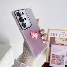 1 Cái Mới Chống Lỗ Chính Xác Màu Trắng Với Khung Mạ Điện Bảo Vệ Ống Kính + Trang Trí Hình Con Bướm Lấp Lánh Vỏ Mềm Tpu Hai Tông Màu Tương Thích Với Apple, Samsung, Xiaomi, Oppo, Vivo Và Các Mẫu Điện Thoại Khác - trắng - Xem 9