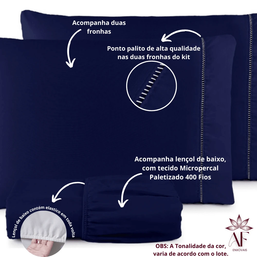 Sheet Sets With Pillowcases - 藏蓝色 - 查看 1