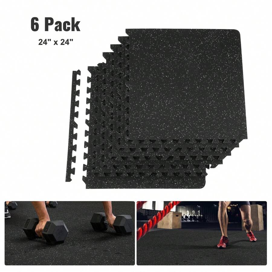 VEVOR VEVOR 6 12 & 25 Pcs Gym Floor Mats, 24x24in EVA Foam & Rubber Top