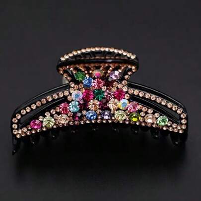 Plastic Hair Claws With Large Rhinestones For Twisting Hair, Sectioning Hair, And Making Hairstyles Party Claw Clips Hair Clips Hair Jaw Clip Hair Clamps Hair Clutch Hair Claw Clip, Casual Fall Winter Hair Accessories For Women For Vacation Outfits Woman Summer Outfits