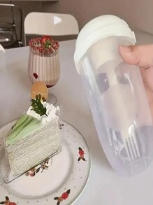 1 Pezzo Tazza Agitatore Per Insalata Ovale Sana E Portatile Da 500ml Con Forchetta E Portaspiccioli - Leggero, Lavaggio A Mano - Perfetto Per Picnic, Pranzo E Colazione