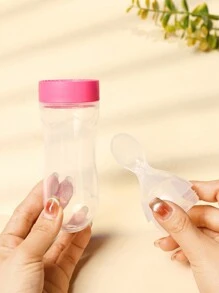 1pc 90ml Baby Milk Bottle Baby Food Feeder With Silicone Spoon, Perfect For Daily Or Outdoor Use, Comes With A Storage Box For Dustproof And Hygiene, Packed In Pp Box