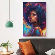 1pc Canvas Wall Art Graffiti Art Women Poster African Black Art Poster Home Bedroom Shop Decoration No Frame - A - View 3