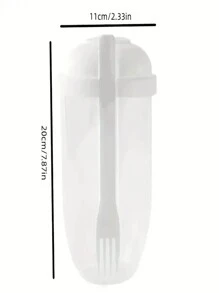 1 Pezzo Tazza Agitatore Per Insalata Ovale Sana E Portatile Da 500ml Con Forchetta E Portaspiccioli - Leggero, Lavaggio A Mano - Perfetto Per Picnic, Pranzo E Colazione