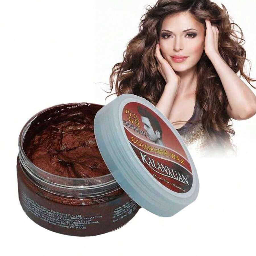 Cera Para Pintar Cabello Colores Diferentes No Permanente Kalaxuan Hair Wax Color Temporal - Marrón Chocolate - Ver 1