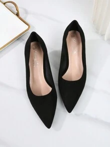 Của phụ nữ Đế Mềm Da lộn Đen Giày cao gót , Pointed Toe , Đối với Chuyên nghiệp Làm việc - màu đen - Xem 3