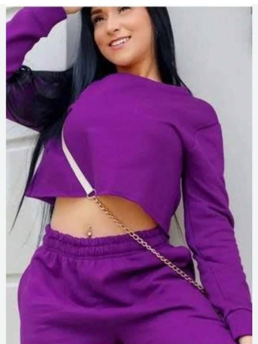 Women Two-Piece Outfits - 紫色 - 查看 1