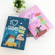 2 件 3D 创意护照套护照夹护照夹护照钱包卡夹轻便时尚旅行配件适合飞行适合学生返校用品 - 彩色 - 查看 1