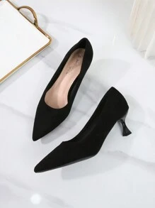 Của phụ nữ Đế Mềm Da lộn Đen Giày cao gót , Pointed Toe , Đối với Chuyên nghiệp Làm việc - màu đen - Xem 4